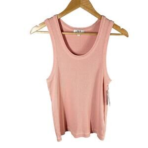 AGOLDE Poppy Scoop Neck Ribbed Tank Organic Cotton Size XL Grapefruit Stretch